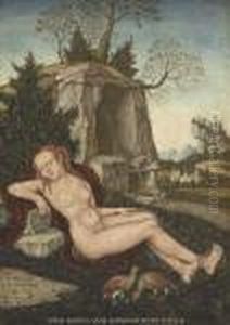 A Reclining Water Nymph by Lucas The Elder Cranach
