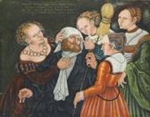 Hercules And Omphale by Lucas The Elder Cranach