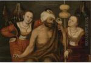 Hercules And Omphale by Lucas The Elder Cranach