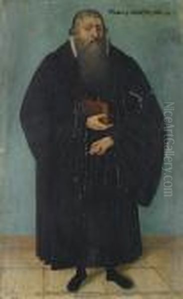 Portrait Of Nicolas Gageteufel,
Small-full-length, Standing In Black Costume And Holding A Book - view 1