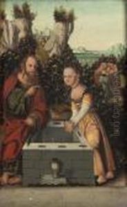 Christ And The Woman From Samaria by Lucas The Elder Cranach