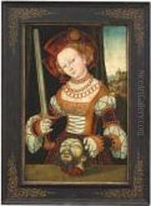 The Elder , 16th Ct. Judith With The Head Of Holofernes. Signed And Dated 1529 by Lucas The Elder Cranach
