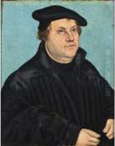 A Portrait Of Martin Luther (1483-1546) by Lucas The Elder Cranach