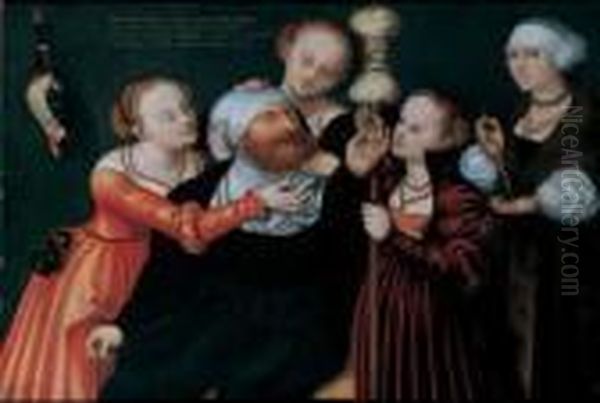 Herkules Und Omphale. Uber Den Figuren Eine Lateinische Inschrift. - view 1