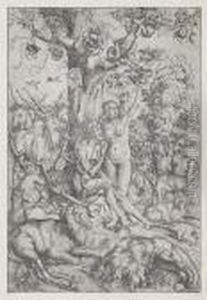 Adam And Eve In Paradise by Lucas The Elder Cranach
