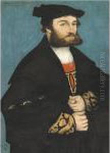 Portrait Of A Bearded Man Age Thirty-five by Lucas The Elder Cranach