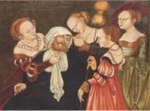 Hercules And Omphale by Lucas The Elder Cranach