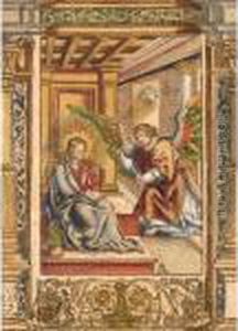The Annunciation (hollstein 6) by Lucas The Elder Cranach