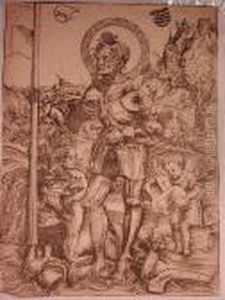St. George Standing With Two Angels (bartsch 67) St. George Standing With Two Angels (bartsch 67)