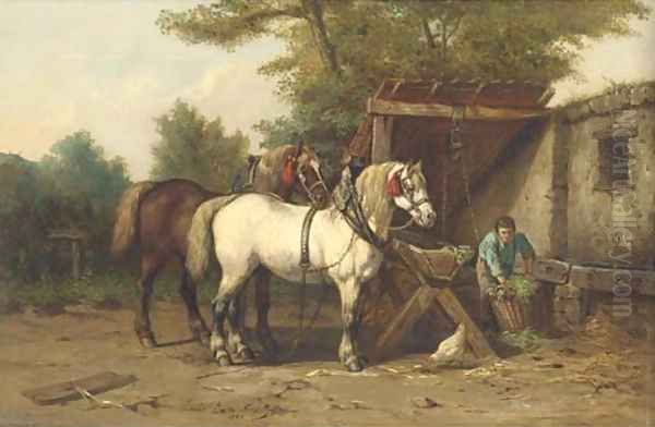 Feeding the horses - view 1