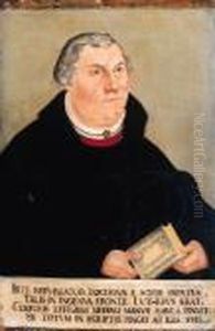 Portrait Of Martin Luther,
Half-length, Wearing A Black Coat; Andportrait Of Philip Melanchthon,
Half-length, In A Black Coat by Lucas The Elder Cranach