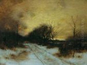 Snowy Landscape At Dusk Snowy Landscape At Dusk