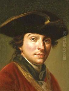 Portrait of the artist Anton von Maron (1733-1808), bust-length, in a red coat and black hat
