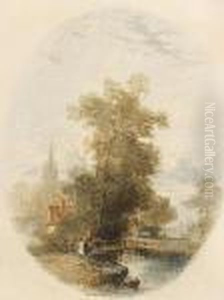 Mother And Child On A Bridge, A Vignette - view 1