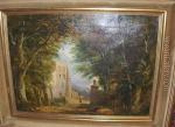 Figures Before A Country House - view 1