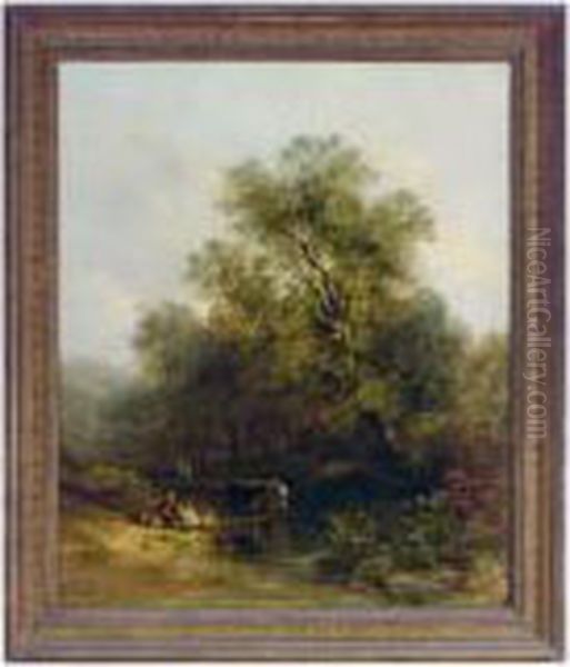 Figures Resting By A Stream - view 1