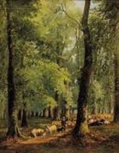 View In Kensington Gardens by Thomas Creswick