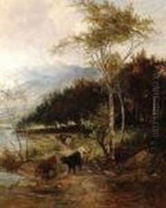 Cattle Coming Down To A River To Drink by Thomas Creswick