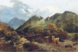 Fishing In A Stream In The Highlands by Thomas Creswick