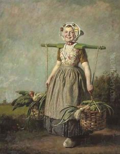 A cheerful Dutch girl by Hermann Knopf