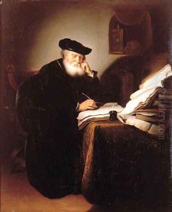 A scholar in his study by Salomon Koninck
