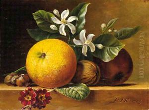 A still life with an orange