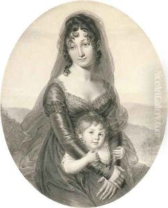 Portrait of a mother and daughter by Jean-Jacques Karpff (Casimir)