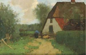A farmer at work, The Veluwe by Cornelis Kuijpers