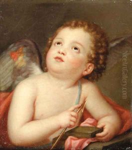 A putto holding an arrow
