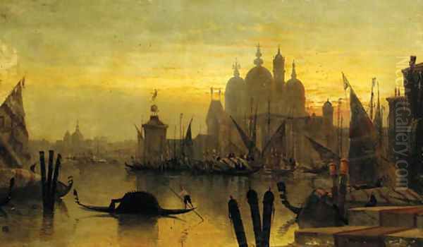 Santa Maria della Salute and la Dogana, Venice - a capriccio - view 1