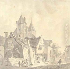 Ruins of Castle Sandenburg near Veere by Johannes Hermanus Koekkoek Snr