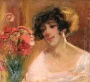 Figura Femminile Con Fiori by Luigi Crisconio
