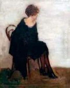 Interno Con Figura by Luigi Crisconio