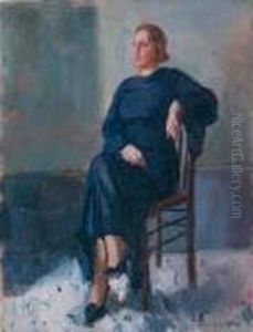 Interno Con Figura by Luigi Crisconio