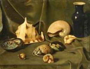 "composizione Con Conchiglie" 
1946 Olio Su Compensato Firmato, Iscritto Roma E Datato 1946 In Basso A
 Sinistra