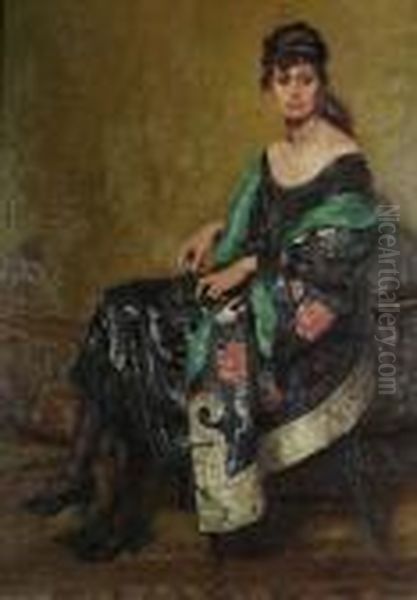 Study Of A Woman In An Elegant Chinese Robe And A Black Evening Dress - view 1