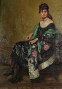Study Of A Woman In An Elegant Chinese Robe And A Black Evening Dress