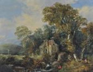 Figures Near An Old Watermill by John Crome