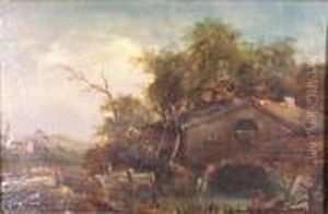 A Watermill In A Wooded Landscape by John Crome
