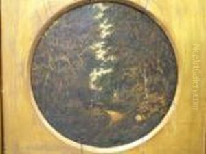 Cottage And Figure In A Woodland Glade by John Crome