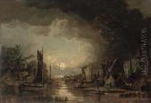 A Moonlit River by John Crome