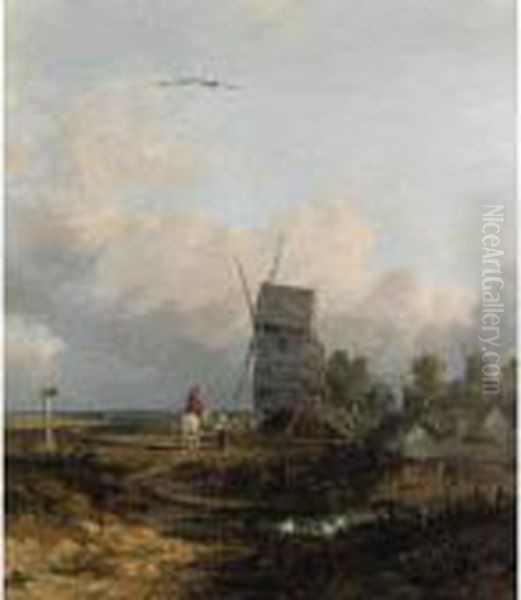 Figures By A Windmill - view 1