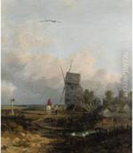 Figures By A Windmill by John Crome