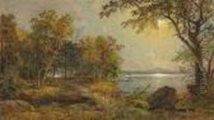 A Cabin On Greenwood Lake by Jasper Francis Cropsey