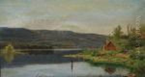 Cabin At Greenwood Lake by Jasper Francis Cropsey