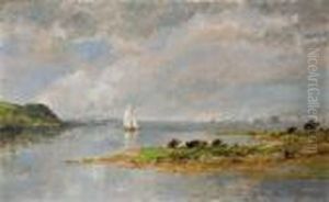 On The Hudson Near Tappan Zee by Jasper Francis Cropsey