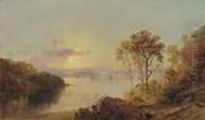 Figures On The Hudson River by Jasper Francis Cropsey