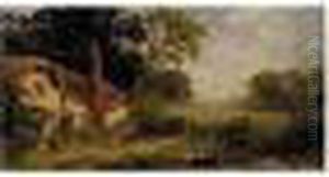 The Four Seasons: Spring In
England; Summer In Italy; Autumn In America; Winter In Switzerland by Jasper Francis Cropsey