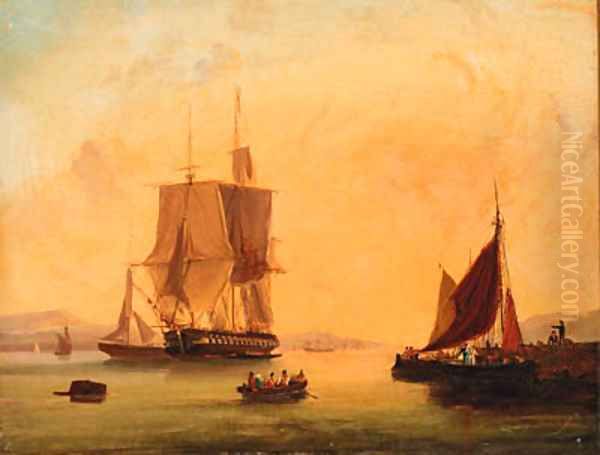 Shipping off the coast; and Shipping at anchor - view 1