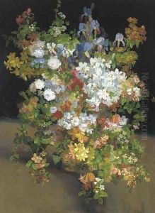 A large bouquet of summer flowers by Josef Konecny